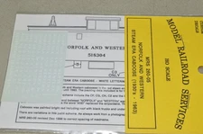 HO scale decals Model Railroad Services 260-05 Norfolk & Western Ry blue caboose