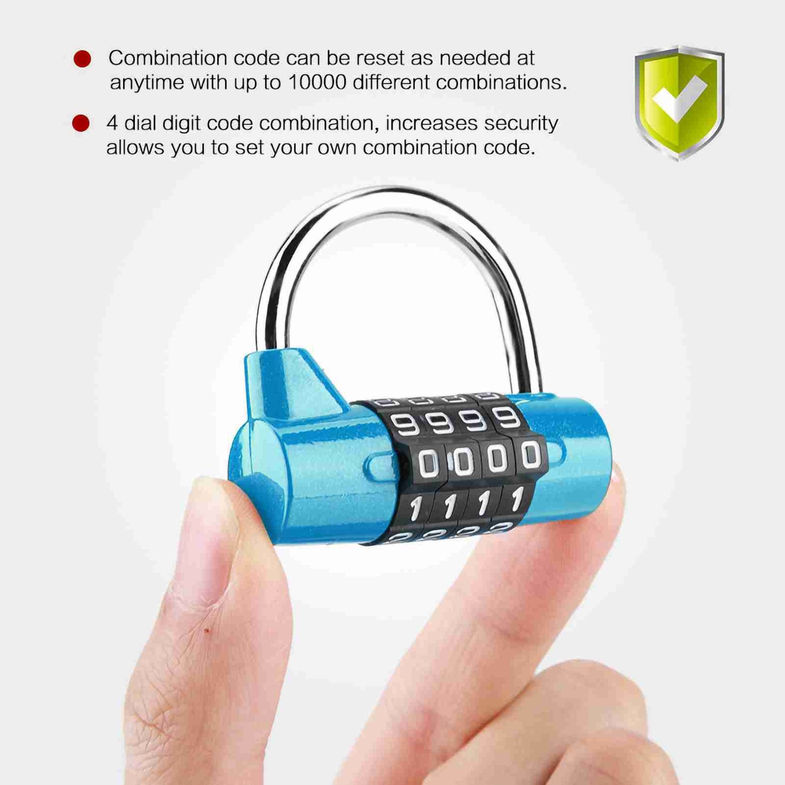 Durable Combination Padlock For Travel Suitcase & Gym Locker