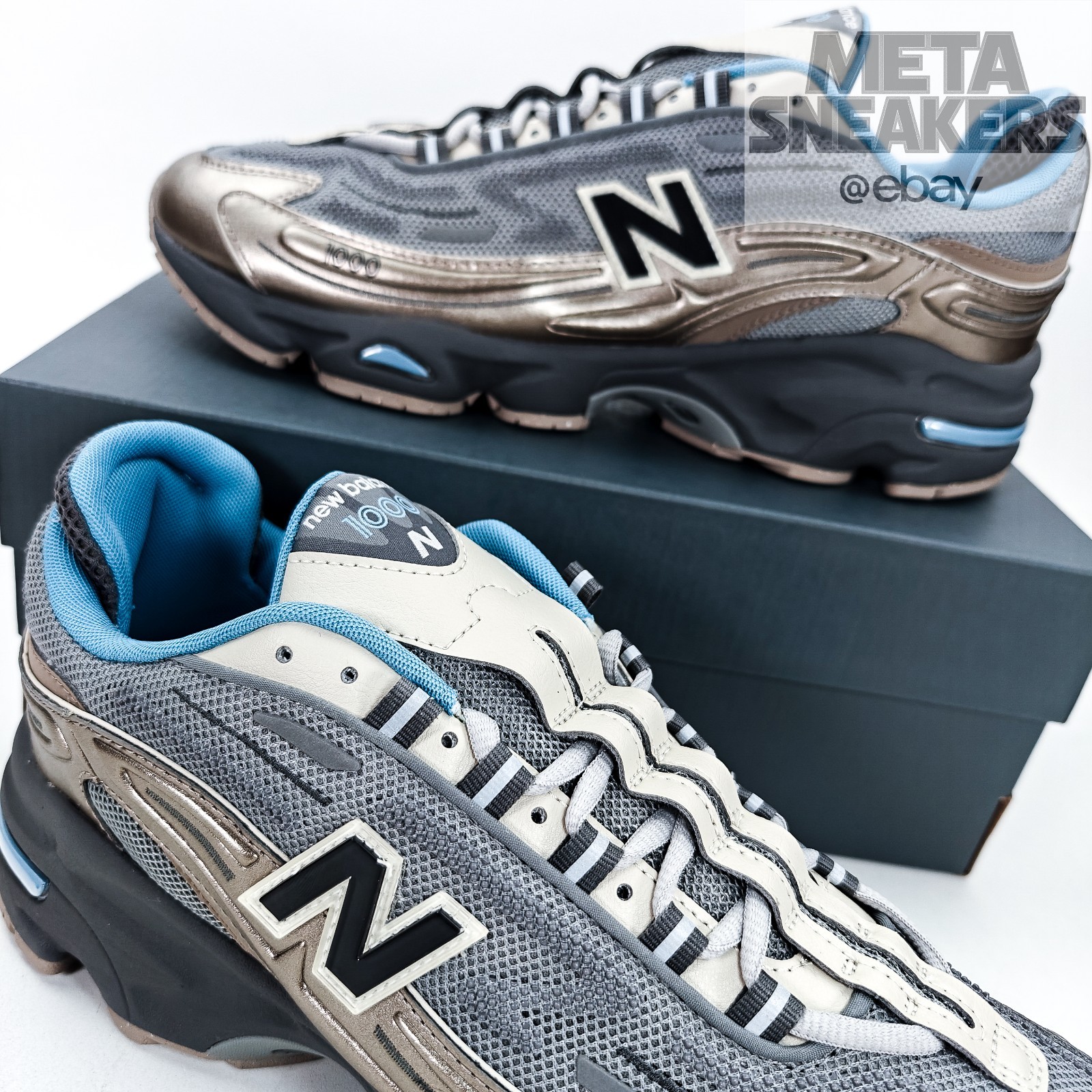 New Balance 1000 US 12 Men's Brown Grey Blue Metallic Retro Run NB   M1000DH New thumbnail 13