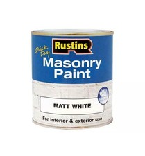 Masonry Paint White Rustins Quick Dry 500Ml RUSMASPW500
