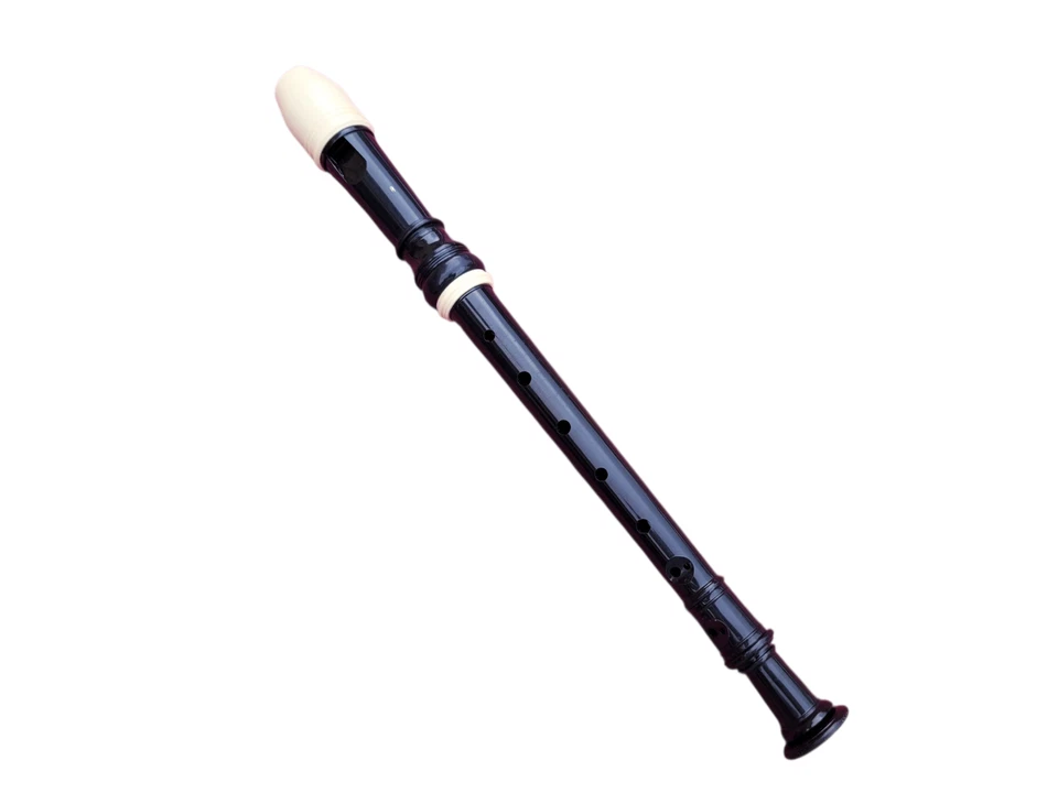 Grabadora barroca soprano marrón plástico Tudor TD185 lista para tocar modelo de música Foto 3 de 4