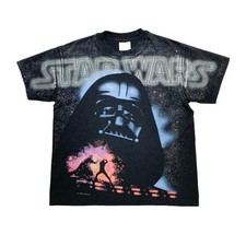 Darth Vader Star Wars All Over Print 3D T-shirt Hanes Movie Promo 1996 NEW