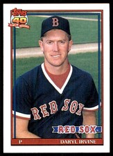 Daryl Irvine 1991 Topps #189 Boston Red Sox MLB READ FREE SHIPPING AutographDen