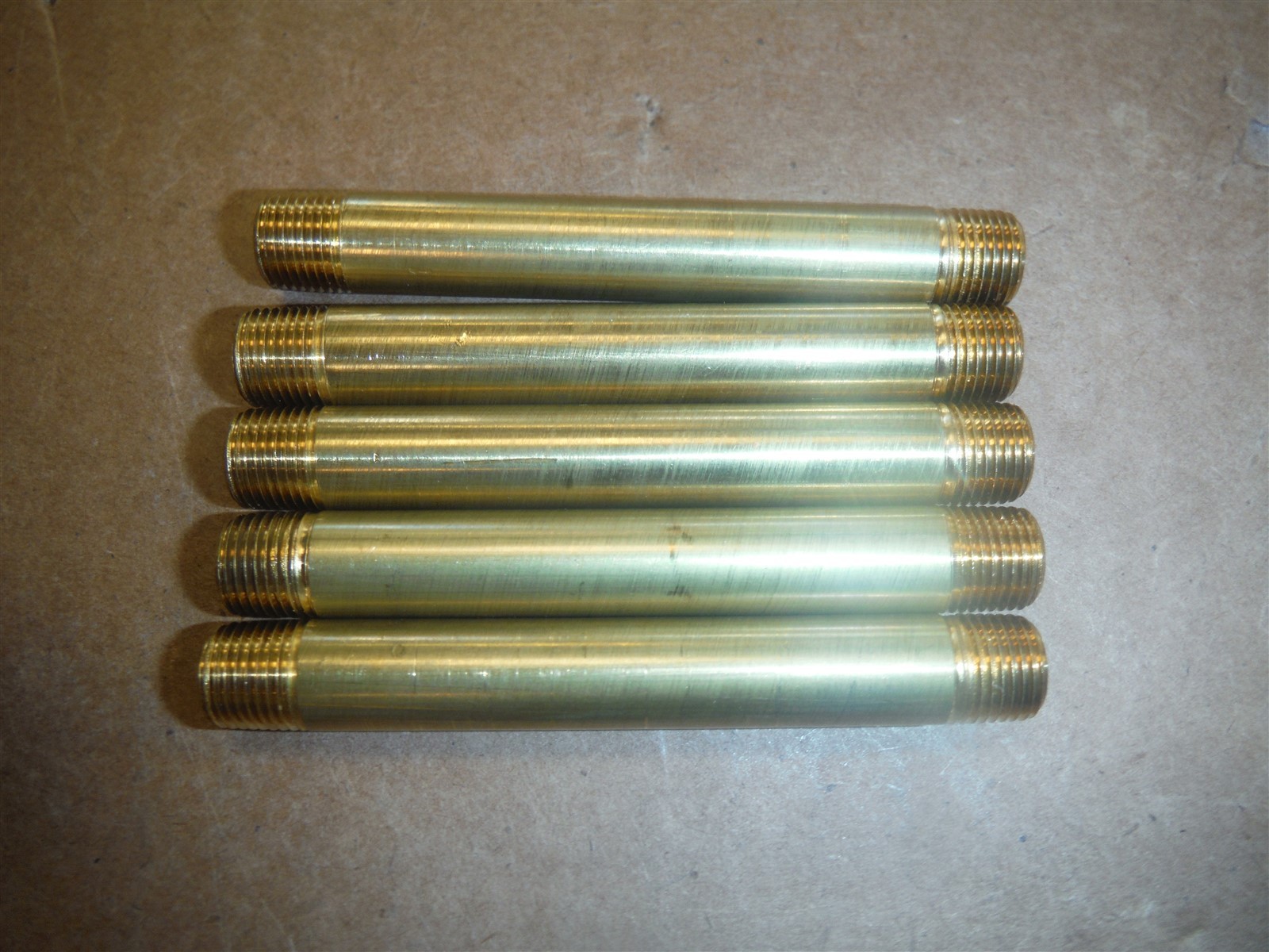 Lot Of 5 1/8" NPT X 3" Brass Nipples *R210