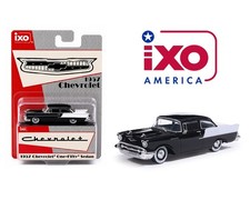 IXO Model 1957 Chevrolet One-Fifty Sedan Onyx Black and India Ivory 1/64