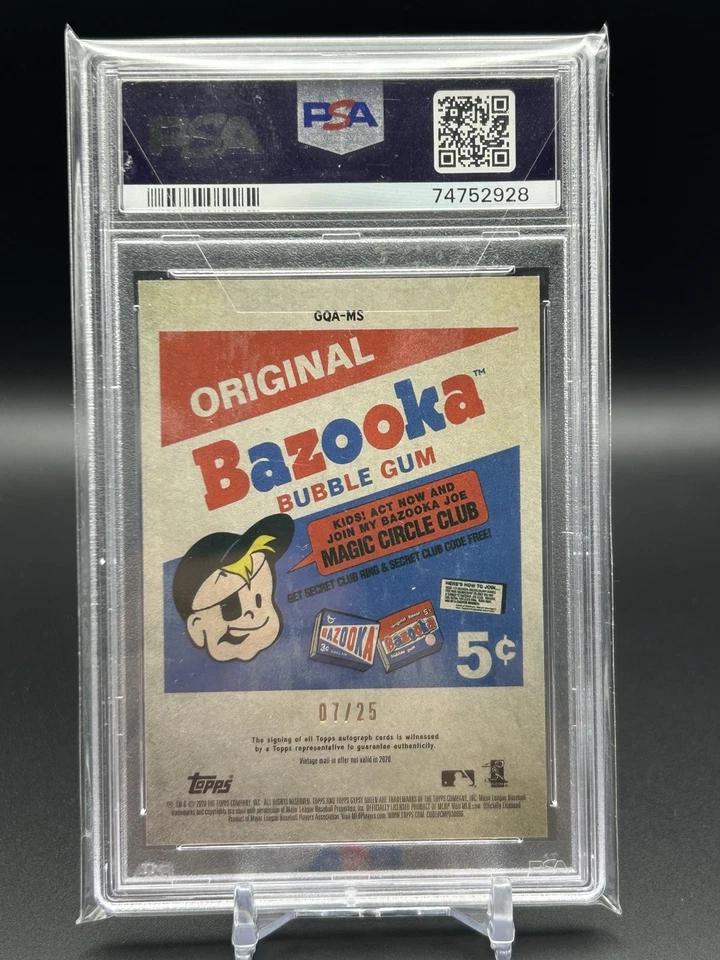 2020 Topps Gypsy Queen Max Scherzer BAZOOKA GUM AUTO /25 PSA 10 #GQA-MS BLUE JAY - Image 2 of 2
