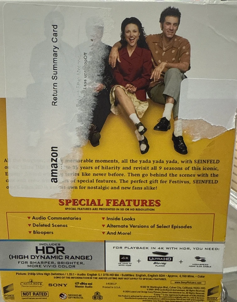 Seinfeld The Complete Series [4K UHD] NEW (Sealed)-Free Box Shipping w/Tracking - Image 3 of 4
