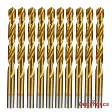 10PCS 1/16" Drill Bit Set HSS Titanium Jobber Length Twist Metal Drill Bits Tool