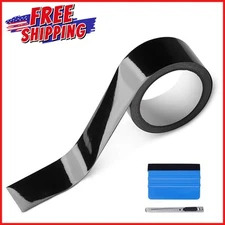 HIGH GLOSS VINYL TAPE WRAP KIT Black Out Chrome Window Door Trim 2-In x 30-Ft