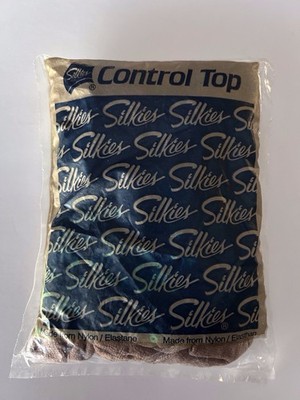 SILKIES Control Top Pantyhose with Support Legs Queen Nude XL Nylon #751 Vintage