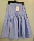 Free Assembly Women's XS 0-2 Pintuck Knee Length Skirt POLISHED BLUE #10726
