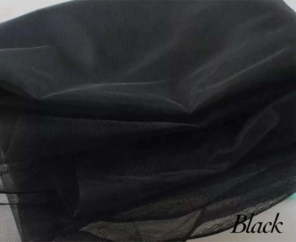 Black Power Mesh Stiff Net Tulle Transparent Fabric - For Couture Corset making - Image 3 of 4