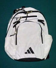 adidas Backpack White/Black/Gold Zip Laptop S...