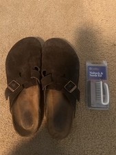 Mens Birkenstock Boston Shearling Soft Footbed Suede Clog Shoes NEW