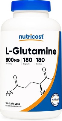 Nutricost L-Glutamine 800mg, 180 Capsules - Gluten Free, Non-GMO