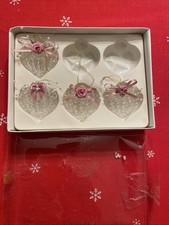 vintage kurt adler Spun Heart Ornaments In Box. Set Of 4