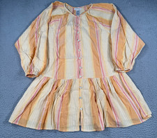 L*Space Mini Dress Women's XS Orange Striped Fit & Flare Striped Vida Resortwear