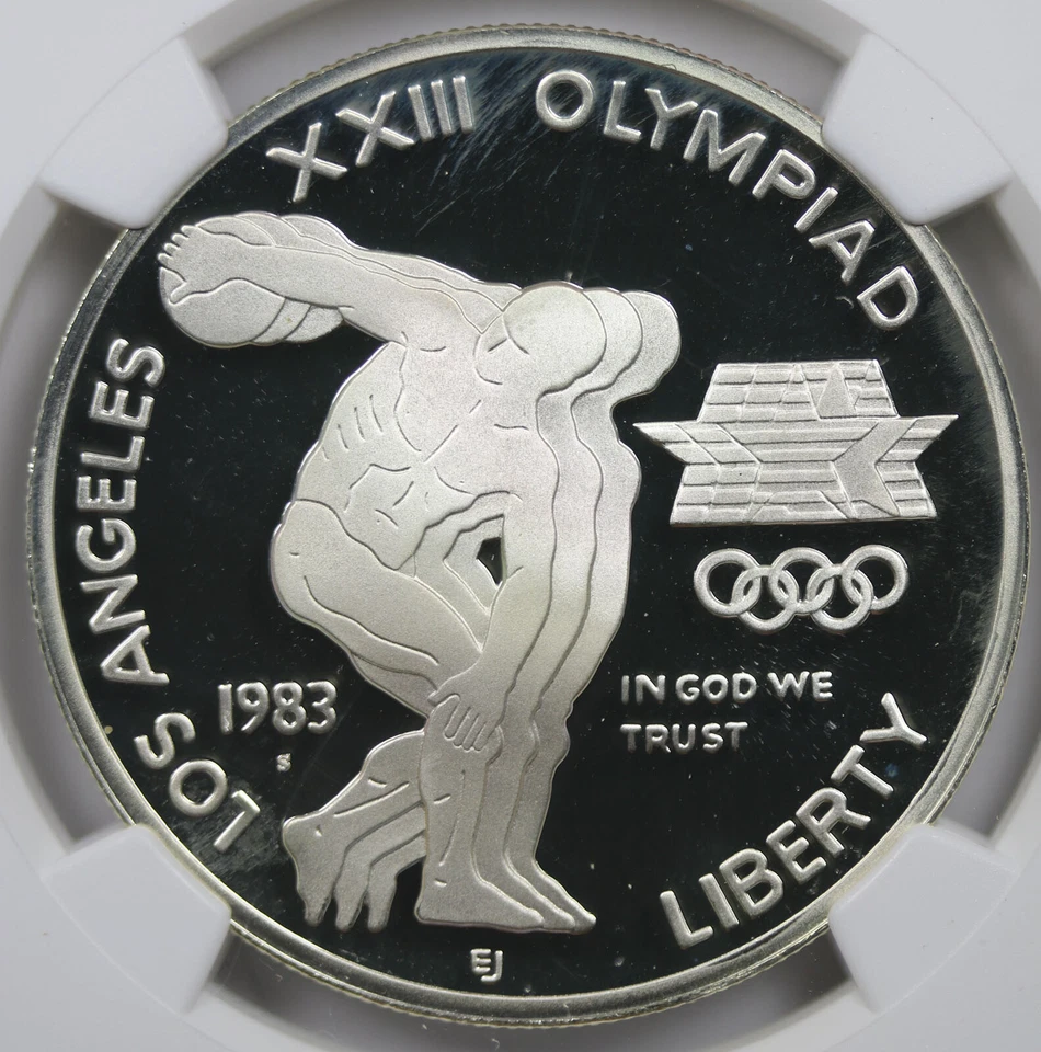 1983-S Olympics Discus Thrower Modern Commemorative Silver $1 PF 69 UCAM NGC - Image 3 of 4