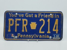 PENNSYLVANIA STATE ISSUED LICENSE PLATE PFR-214 EXPIRED DECORATION ONLY PA