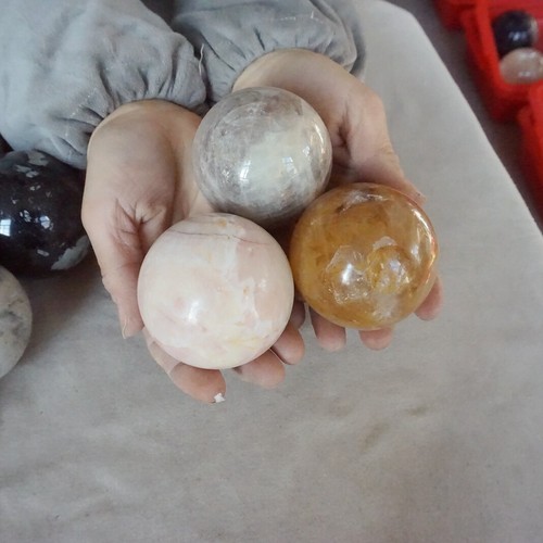 Juego de bolas de esfera de jaspe de cristal de cuarzo natural de 10,1 lb 12 piezas pulidas curación - Imagen 8 de 12