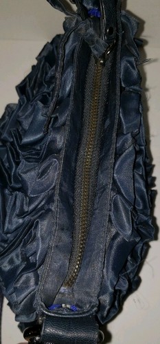 KENNETH COLE navy Blue Nylon Florette Flower Crossbody Slingbag Purse - Picture 4 of 7