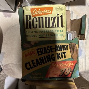 Vintage Renuzit Erase Away Cleaning Kit In Box