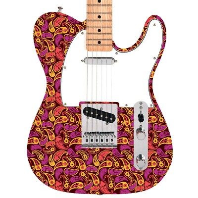 Gitarre, Bass, Akustik Skin Wrap laminierter Vinyl-Aufkleber Sticker 60er Pai...
