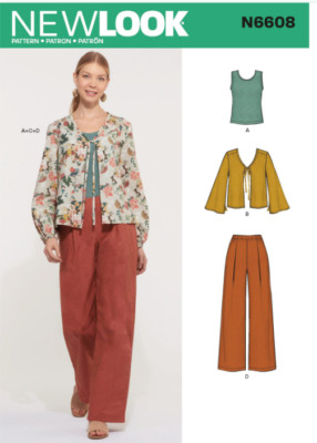 New Look Uncut Pattern 6608 Womens Pants Top Jacket Outfit 8 10 12 14 16 18 20