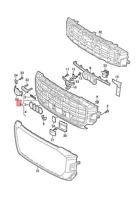 Genuine Radiator Grille 4M8853651BB3FZ | eBay