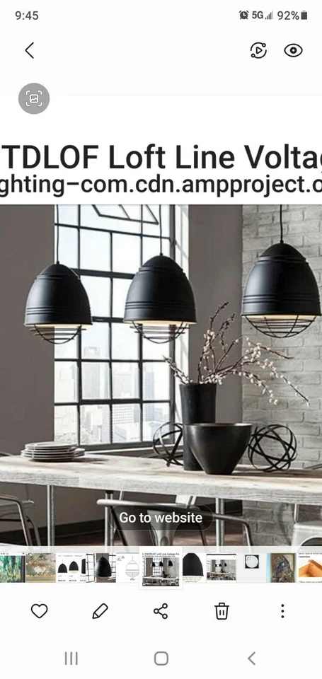  (2 LOT) Tech Lighting LBL 1 Light Pendant, Black Nickel Cage- 876BLPN-LED827  - Image 2 of 4