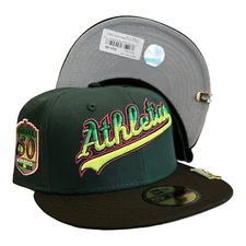 New Era Oakland Athletics Crawlers Pack 59FIFTY Fitted Hat 50th Year Patch 7 1/8