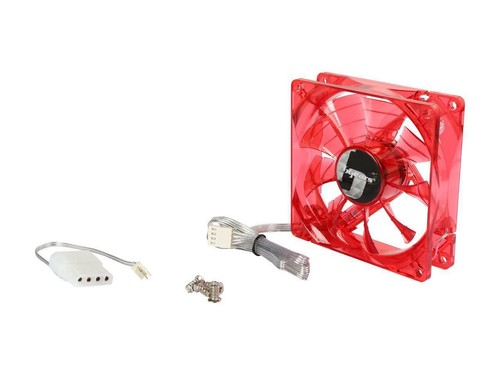 Bgears b-PWM 90 Translucent Red with Red LEDs, 2 ball Bearing PWM fan with 500 - Picture 5 of 6