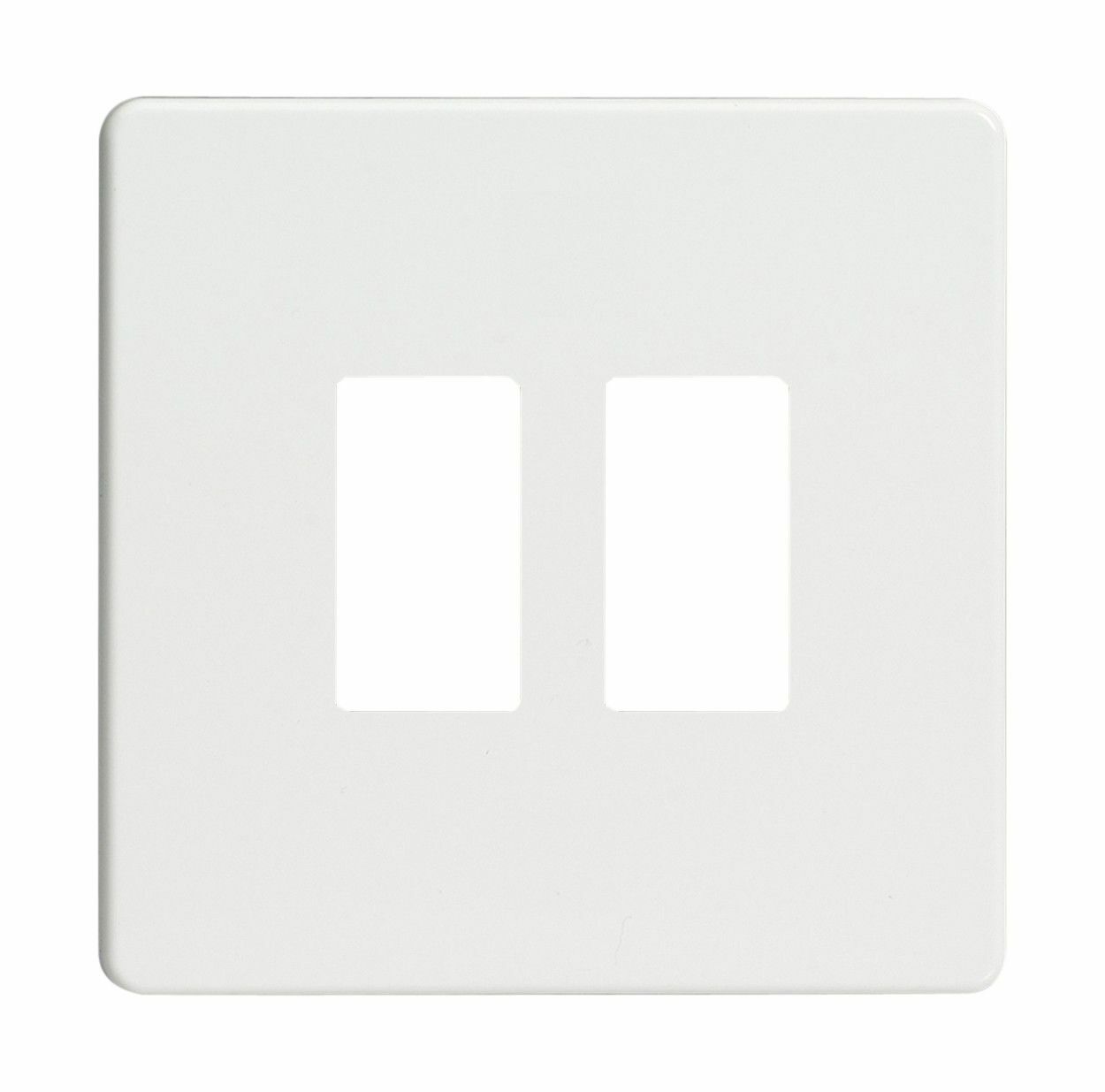 Varilight XDQPGY2S Screwless Premium White 2 Gang Grid Plate (Single Plate)