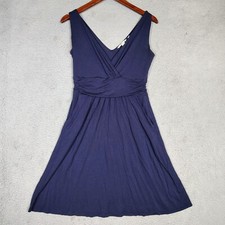 Boden Dress Women 6R Navy Jersey Knit Stretch Sleeveless  A-Line Pockets Casual
