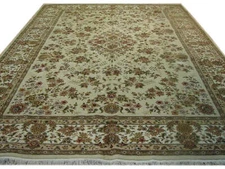 9x12' Ivory Wool & Silk Sino Rug 11815