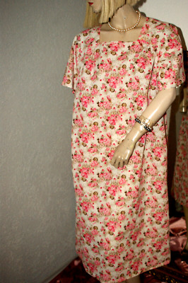 Bezauberndes Negligee * Nachtkleid *Nachthemd geblümt in rosarot m88 / M/L