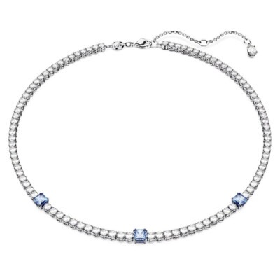 100 Authentic SWAROVSKI Sparkle Blue White Matrix Tennis Necklace