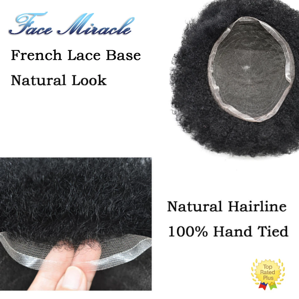 Sistema de cabello humano rizado rizado rizado de encaje completo afro toupee para hombre negro Foto 2 de 4