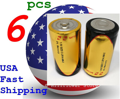 6 pcs TT Size C TA LR14 MN1400 EN93 0%Hg Heavy Duty Bulk 1.5V Alkaline Battery