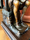 PAIR CARVED WOOD DON QUIXOTE PANCHO SANZA BOOKENDS — photo 9