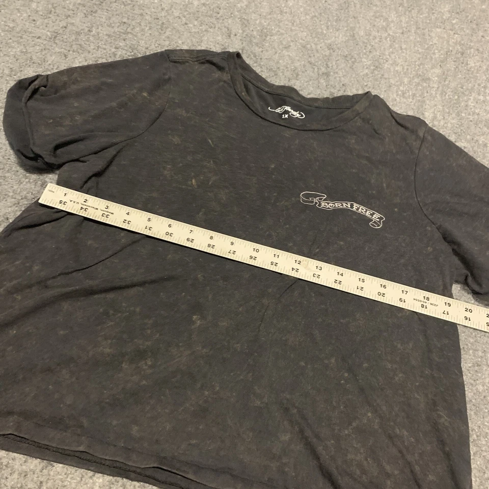 Женская футболка Y2K Ed Hardy размер 1X графический принт Born Free черепа цветы - Изображение 3 из 4