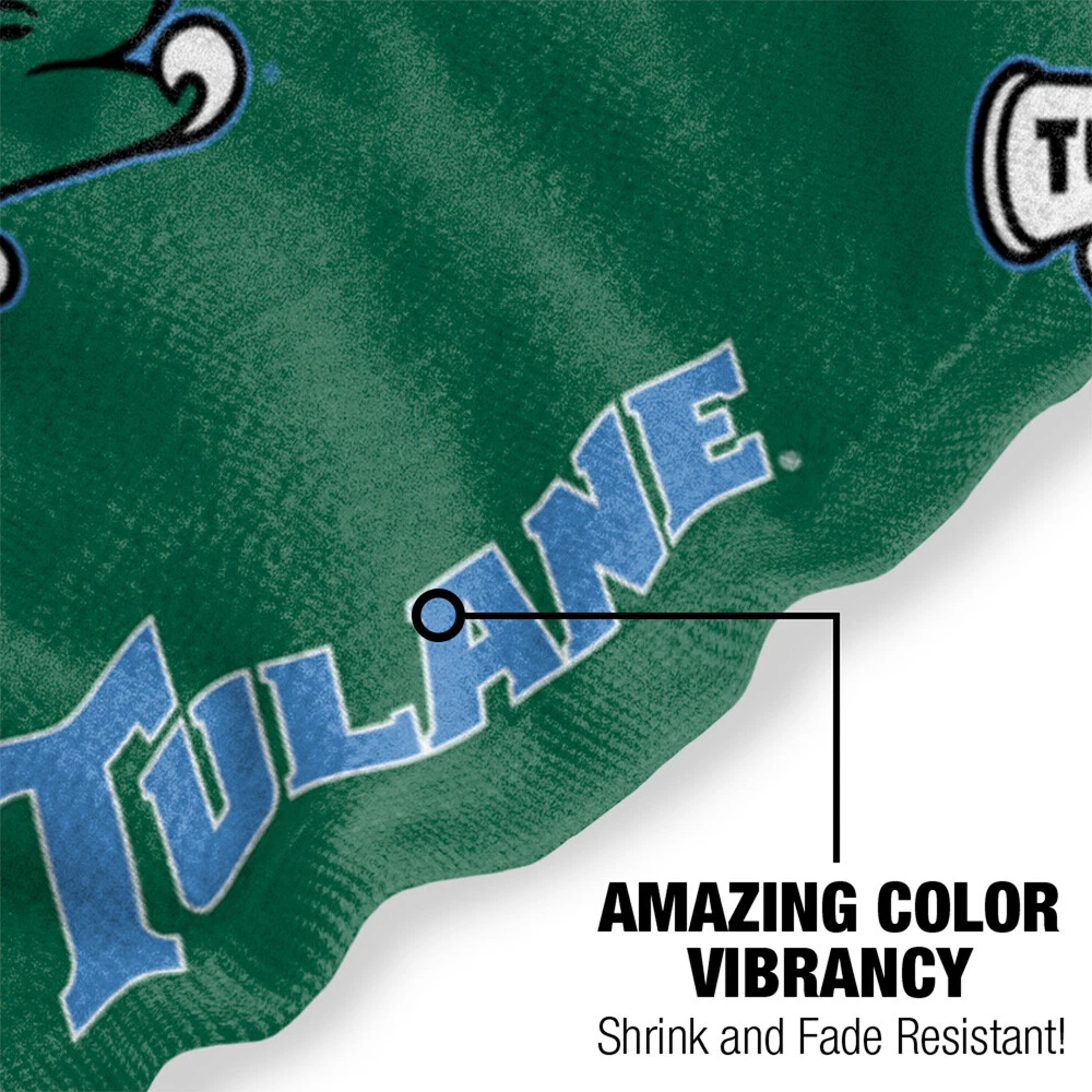 Tulane University Beach Towel/Bath Towel, 30"x60" Logo Pattern