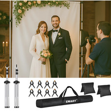 Backdrop Stand 10x7ft Photo Adjustable Background Support Party Wedding Studio