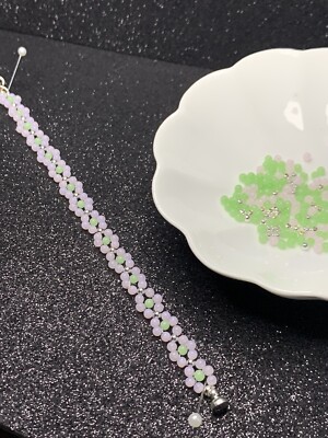 Daisy Flower Beaded Chain Bracelet Plastic Seed Beads Trendy Magnetic
