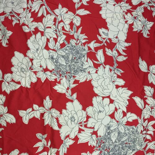 "Tissu floral crème tropicale rouge Envision fleurs Samsung America 46x123" - Photo 1/13