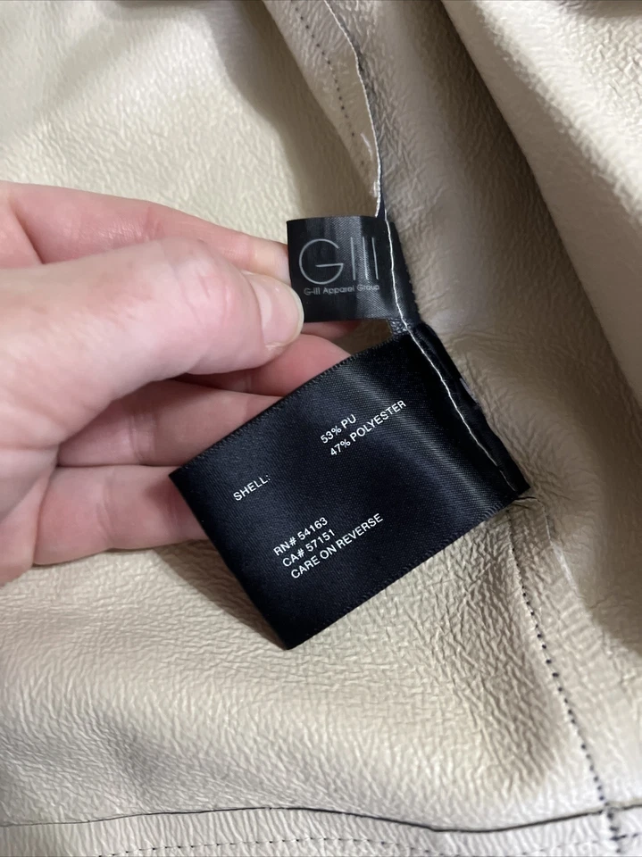 Nuevo abrigo para mujer Kenneth Cole New York imitación cuero coche 4 bolsillos azul marino Foto 4 de 4