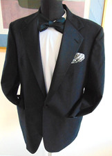 NORDSTROM 44 R TUXEDO JACKET ONE SATIN BUTTN-NOTCH LAPELS-LONG 30.5" SLEV 29 1/4