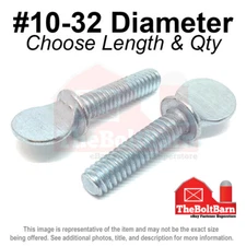 #10-32 Spade Type Thumb Screws With Shoulder FINE Thread Zinc (Pick Length &Qty)