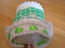 Beautiful Hand Knitted Traditional Baby Bonnets - Newborn to 18 mths -1 supplied