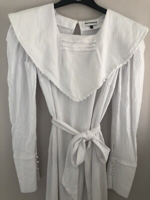 Mastepeace London white textured dress minimalist style S 